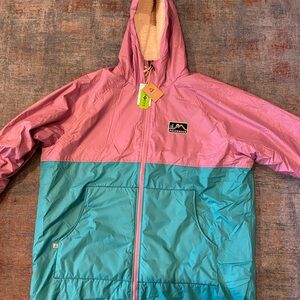 Passenger Sherpa Lined Changing Robe/Knee Length Winter Jacket - Teal and Lilac